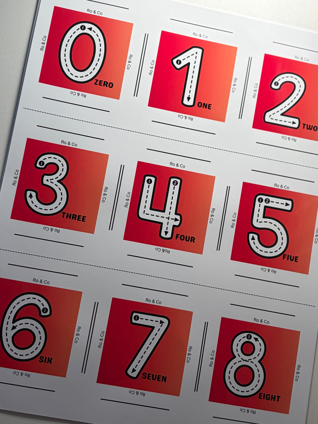 2x2 Numbers 0–10 Learning Magnets